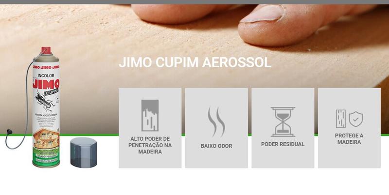 Imagem de Kit 2 Jimo Dedetizador Incolor Anti Cupim Aerossol 400ml