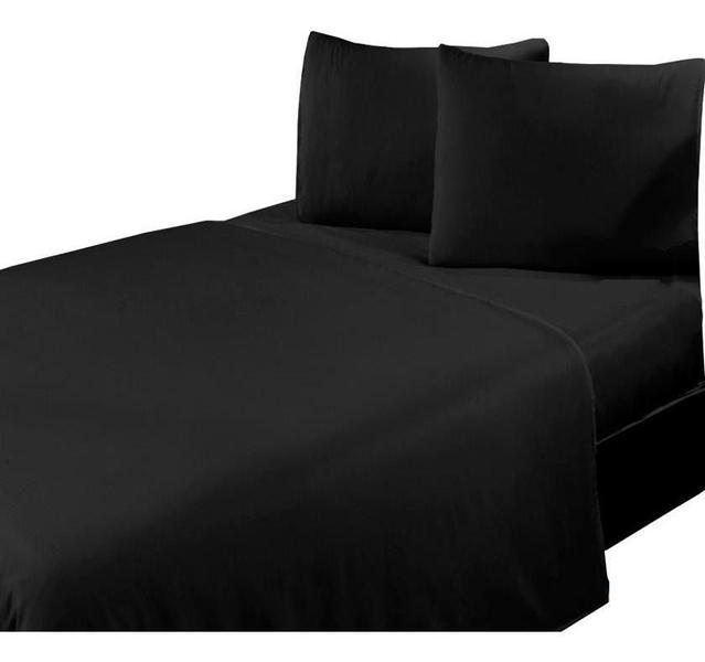 Imagem de Kit 2 Jogo Lençol Cama Casal Queen 4 Pcs Premiun Lisos Conjunto