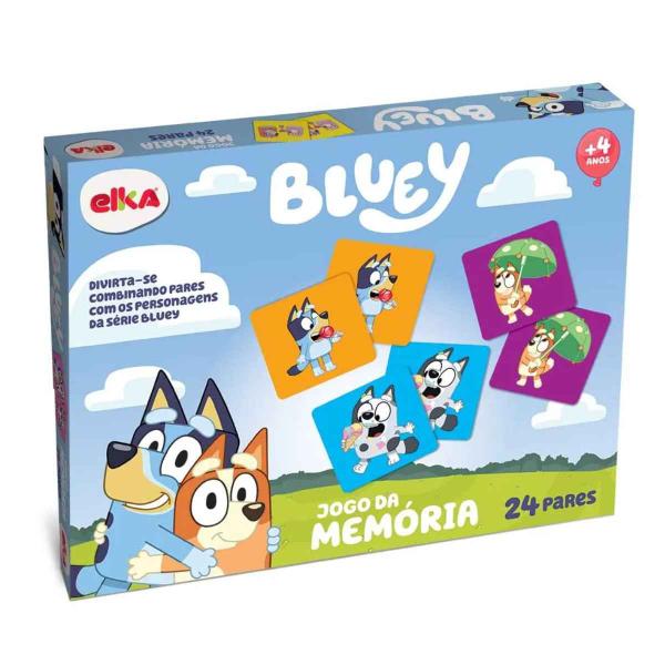 Imagem de Kit 2 Jogos Bluey: Jogo Da Memória 24 Peças + Quebra Cabeça 60 Peças Com Lente Mágica - Elka