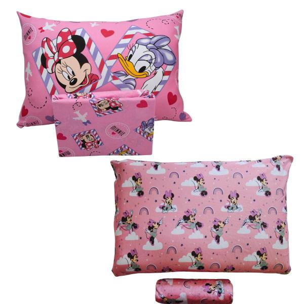 Imagem de Kit 2 Jogos de Lençol Minnie Disney Rosa Pink Licenciado