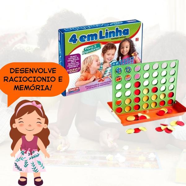 Imagem de Kit 2 Jogos de Mesa Educativo 4 em Linha e Roleta Montreal