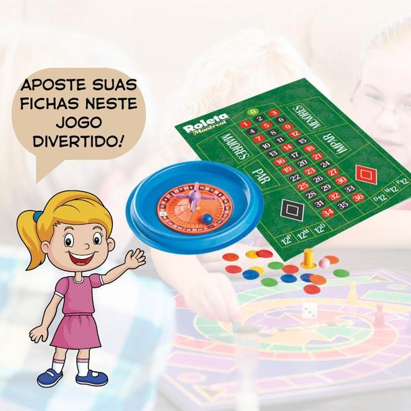 Imagem de Kit 2 Jogos de Mesa Educativo 4 em Linha e Roleta Montreal