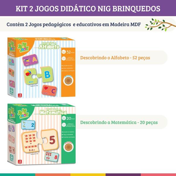 Kit 2 Jogos Educativos Em Madeira Alfabeto E Matemática Nig Imagem de Kit 2 Jogos Educativos Em Madeira Alfabeto E Matemática Nig