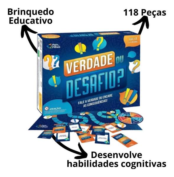 Imagem de kit 2 jogos verdade desafio e pequeno empresario pais e filhos jogos pedagogicos de raciocínio