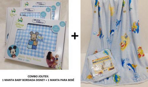 Imagem de Kit 2 Jolitex ! Cobertor Disney Bordado + Manta Bebe Menino