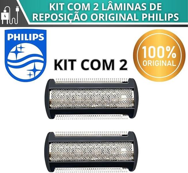 Imagem de Kit 2 Lâminas Bodygroom Para Aparador Philips Refil De Reposição