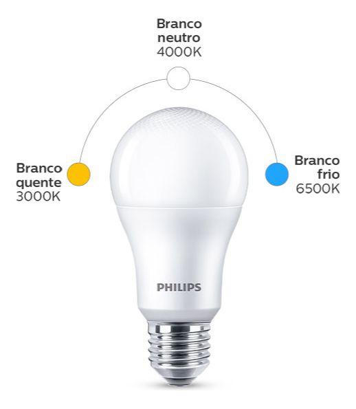 Imagem de Kit 2 Lâmpada Led Bulbo 13w = 90w 1311lm Bivolt Philips 3000k amarela Cor Da Luz Branco-quente