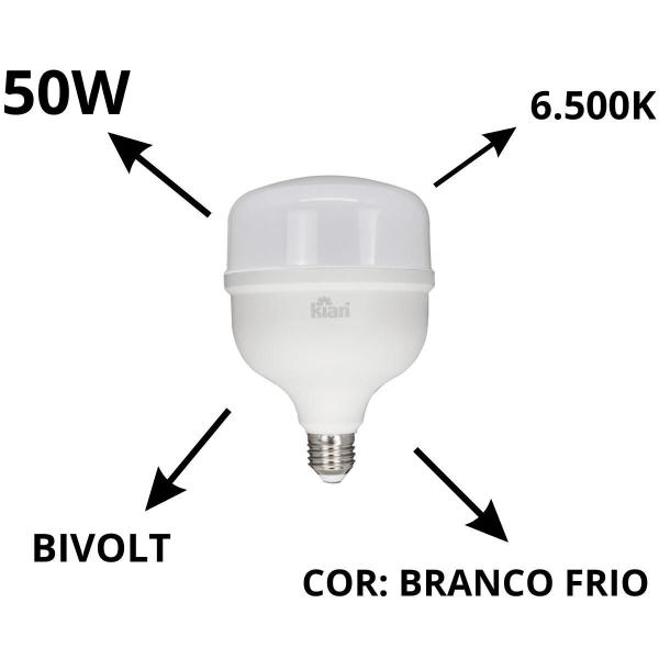 Imagem de Kit 2 Lâmpada Led Bulbo 50W 4.000Lm 6500K Branco Frio E27