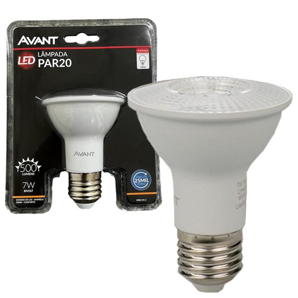 Imagem de Kit 2 Lampada Led Par 20 7w Branco Quente 3000K E27 Bivolt