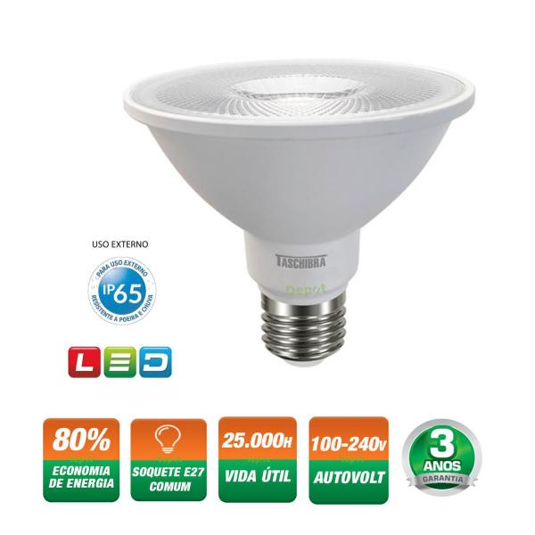 Imagem de Kit 2 Lâmpada Led Par 30 9,9w Ip65 Dicróica Prova D'água Externa Taschibra