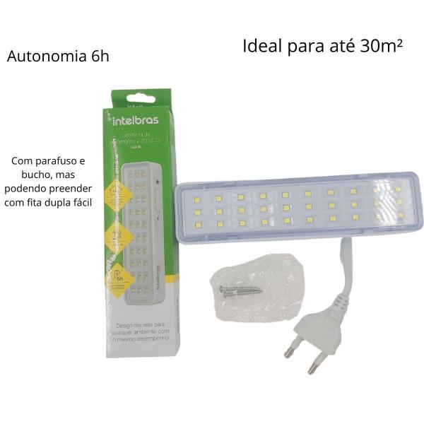 Imagem de Kit 2 Lâmpada Luminária De Emergência Intelbras Led Bivolt