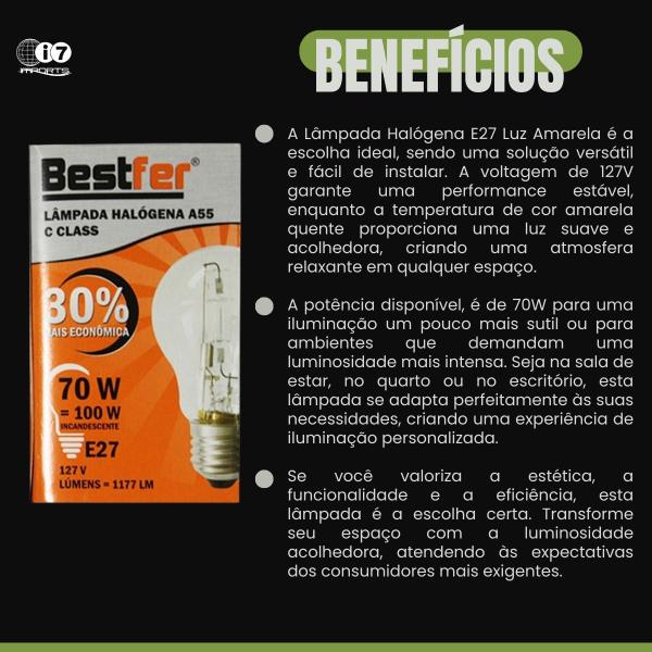 Imagem de Kit 2 Lampada Para Churrasqueira Halogena 70w 127v