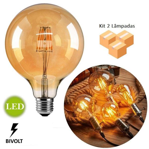 Imagem de Kit 2 Lâmpadas de Filamento LED G125 Squirrel Cage 4W Bivolt