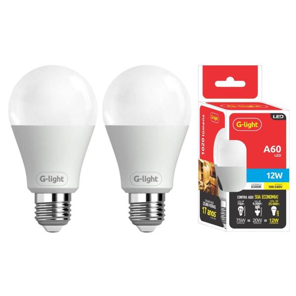 Imagem de Kit 2 Lâmpadas Led 12W 6500K Autovolt Formato Bulbo