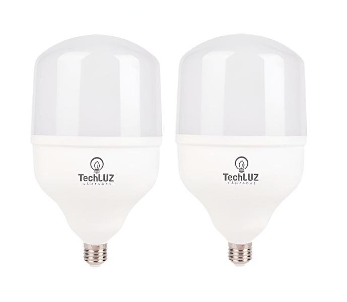 Imagem de Kit 2 Lâmpadas Led 40W Bulbo 6500k Branco Frio E27 Bivolt Inmetro Techluz