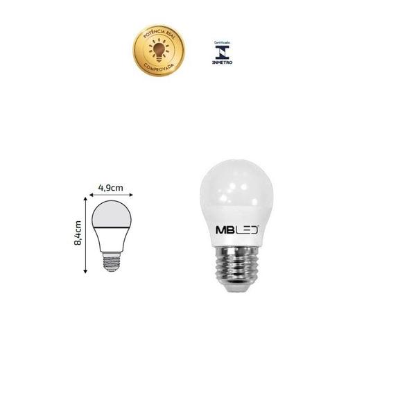 Imagem de Kit 2 Lâmpadas Led 5w Bolinha E27 Branca Fria 6000k MBLED