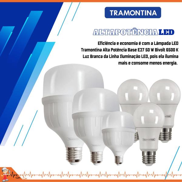 Imagem de Kit 2 Lâmpadas Led Alta Potência 50W 6500K Bivolt Tramontina