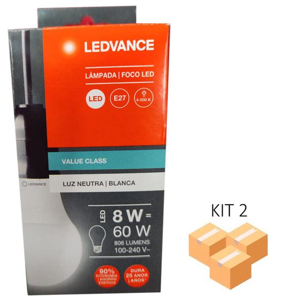 Kit 2 Lâmpadas Led Bulbo 8w 4000k E27 Bivolt - Ledvance Imagem de Kit 2 Lâmpadas Led Bulbo 8w 4000k E27 Bivolt - Ledvance