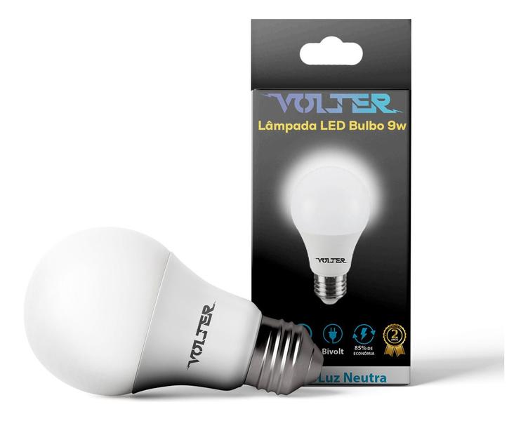 Imagem de Kit 2 Lâmpadas Led Bulbo 9w A60 E27 Branca Neutro Bivolt Volter