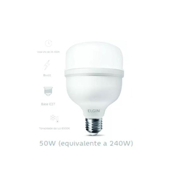 Imagem de Kit 2 Lâmpadas Led Super Bulbo 50W Bivolt Alta Potência Branco Forte