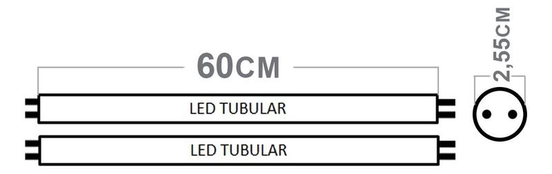 Imagem de Kit 2 Lâmpadas Led Tubular Volter 9w 60cm Escolha Cor