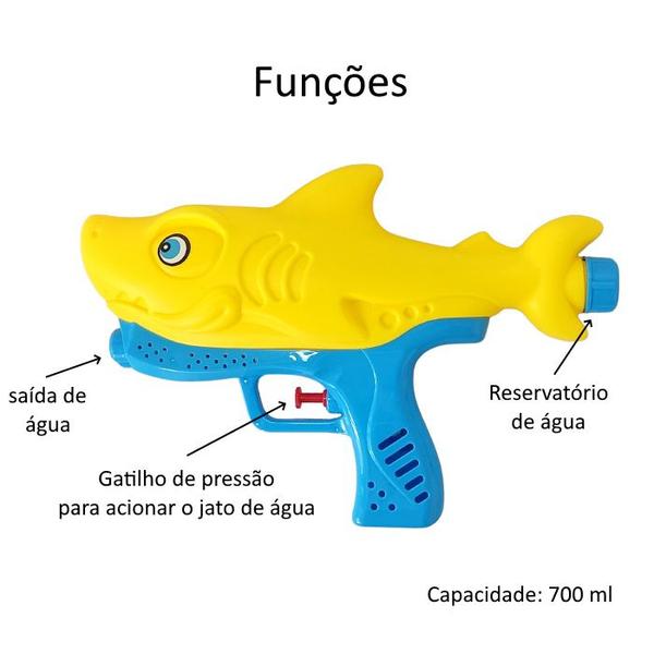 Imagem de Kit 2 Lançadores de água Peixinho Tubarão Meninos 700ml