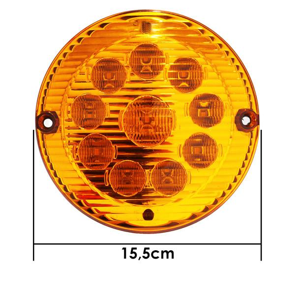 Imagem de KIT 2 Lanterna Traseira Ônibus Caminhão 155mm 10 LED 24V AM c/Conector