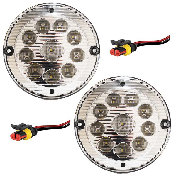 Imagem de KIT 2 Lanterna Traseira Ré Ônibus Caminhão 155mm 10 LED 12V CR c/Conector