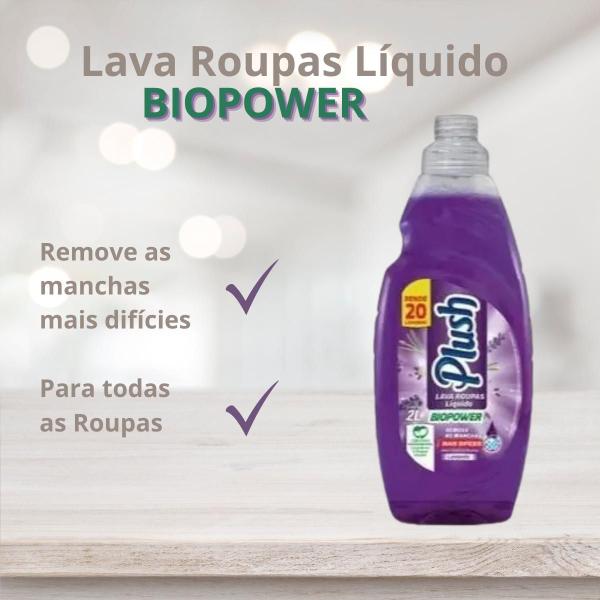 Imagem de Kit 2 Lava Roupas Líquido Biopower Lavender Plush Sanol 2L