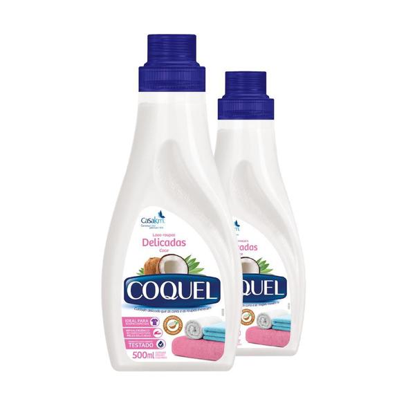 Imagem de KIt 2 Lava Roupas Líquido Coquel Coco Roupas Delicadas 500ml