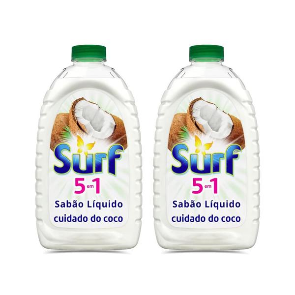 Kit 2 Lava-Roupas Líquido Surf 5 em 1 Cuidado do Coco 3L Imagem de Kit 2 Lava-Roupas Líquido Surf 5 em 1 Cuidado do Coco 3L