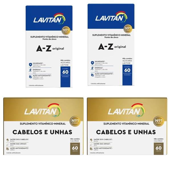 Imagem de Kit 2 Lavitan A-Z Original+2 Cabelos e Unhas 60cpr - Cimed