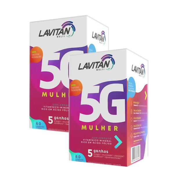 Imagem de Kit 2 Lavitan Mult 5G Mulher com 60 Comprimidos