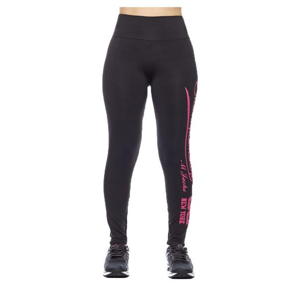 Imagem de Kit 2 legging adulto feminina fitness academia cós alto escrita lateral básica