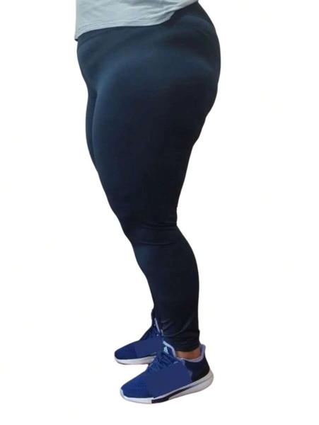 Imagem de Kit 2 Legging Plus Size Feminina Calça Cintura Alta Zero Transparência Academia Fitness Dia a Dia