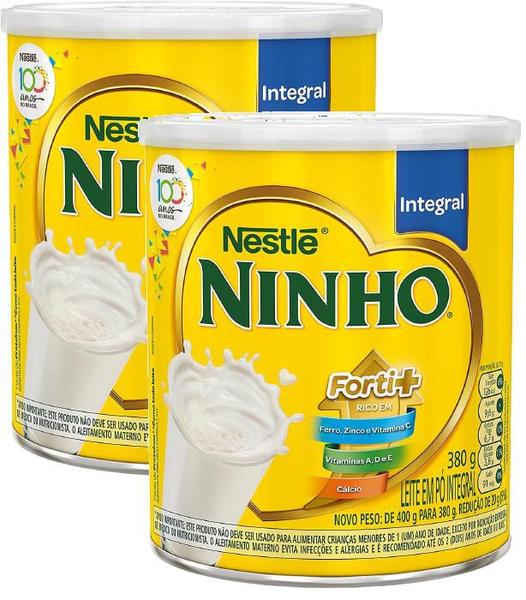 Imagem de kit 2 Leite em pó ninho integral Forti+ nestlé lata 380g