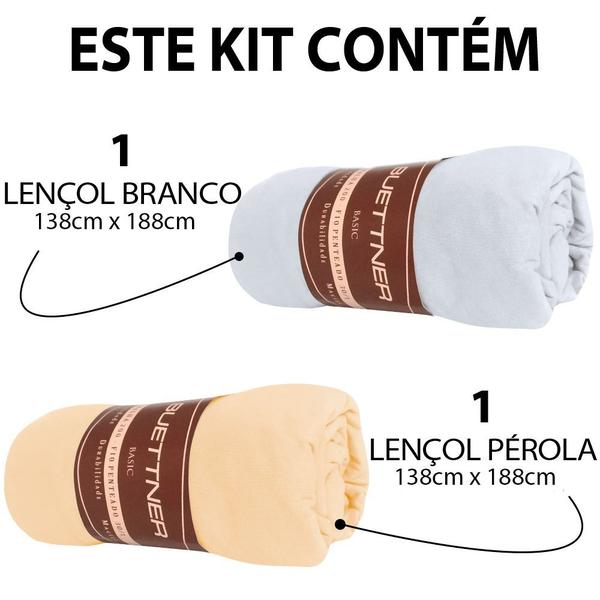 Imagem de Kit 2 Lençóis Casal Avulso de Malha 100% Algodão com Elástico Buettner