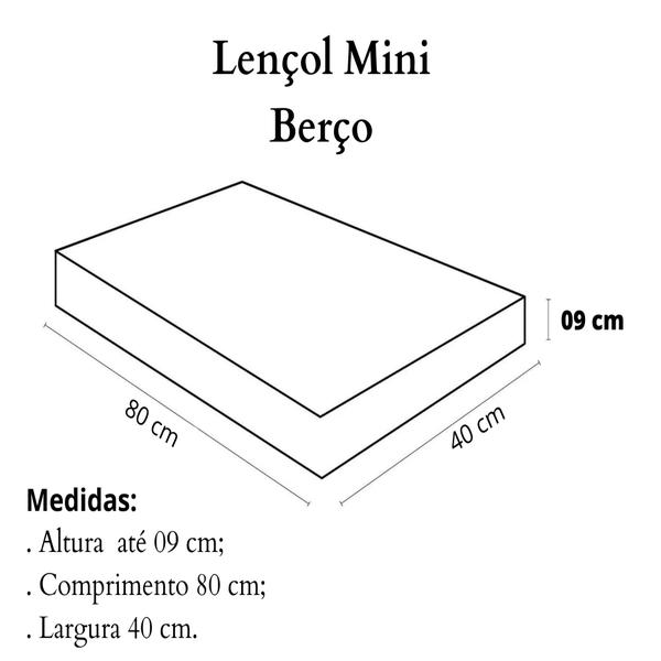 Imagem de Kit 2 Lençóis De Mini Berço Malha 100% Algodão com Elástico Anti Alérgico