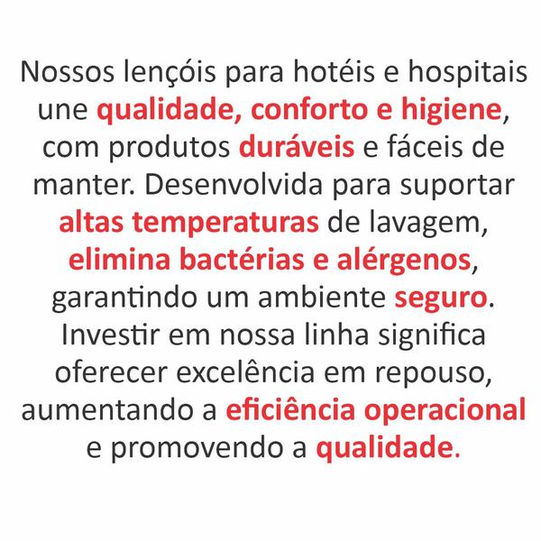 Imagem de Kit 2 Lençol Plano Casal Linha Hotel Hospital Percal Premium