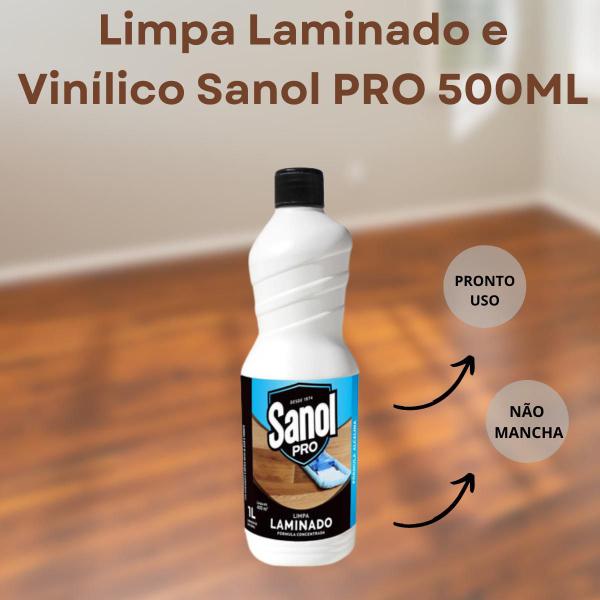 Imagem de Kit 2 Limpa Laminado Vinílico Concentrado Sanol Pro 1L