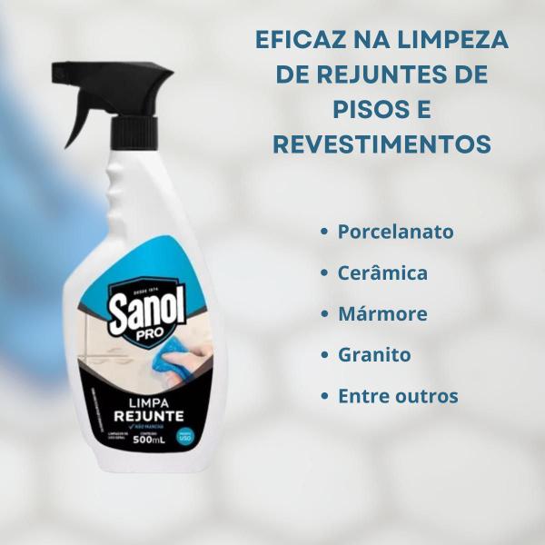 Imagem de Kit 2 Limpa Rejunte Gatilho Antibactericida Sanol Pro 500ml