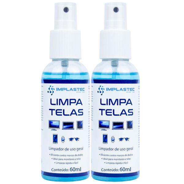 Imagem de Kit 2 Limpa Telas 60ml Led Plasma Lcd iPod iPad Tvs Monitores Celulares Implastec