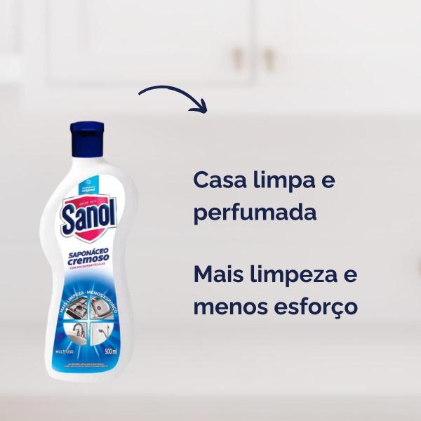 Imagem de Kit 2 Limpador Cremoso Multiuso Saponáceo Sanol 500ml