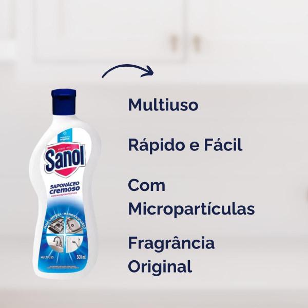 Imagem de Kit 2 Limpador Cremoso Multiuso Saponáceo Sanol 500ml