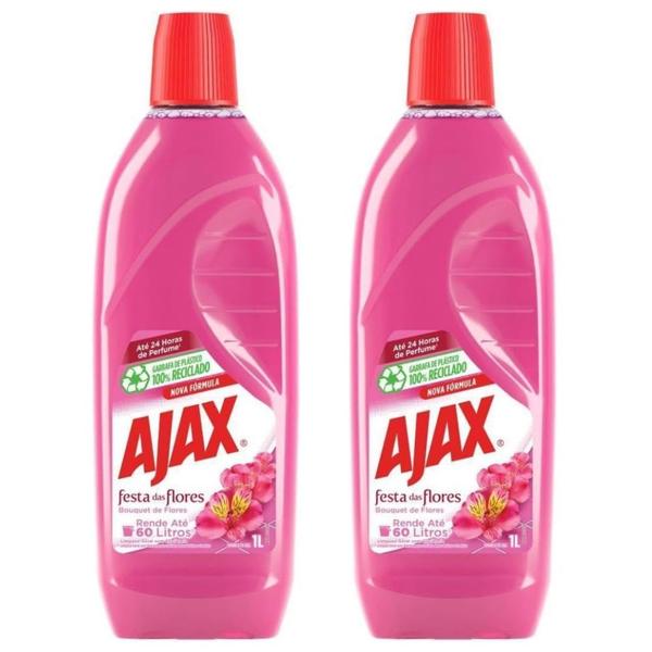 Imagem de Kit 2 Limpador Diluível Ajax Festa Das Flores Bouquet De Flores 1 Litro