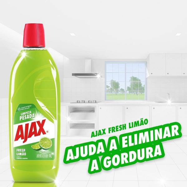 Imagem de Kit 2 Limpador Diluível Ajax  Fresh Limão Limpeza Pesada 1 Litro