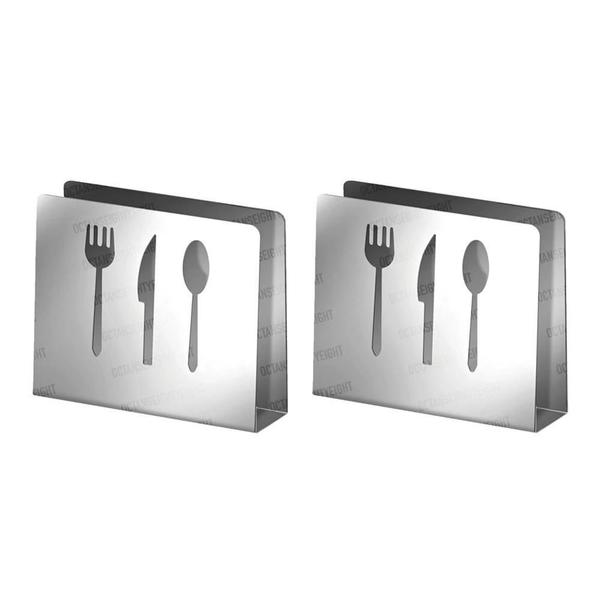 Kit 2 Lindos Porta Guardanapos Em Aço Inox - 10X12X3,5 Cm - Unyhome Imagem de Kit 2 Lindos Porta Guardanapos Em Aço Inox - 10X12X3,5 Cm