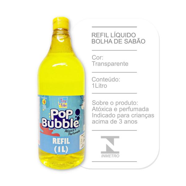 Imagem de Kit 2 litros Refil para bolha de sabão líquido Pop Bubble