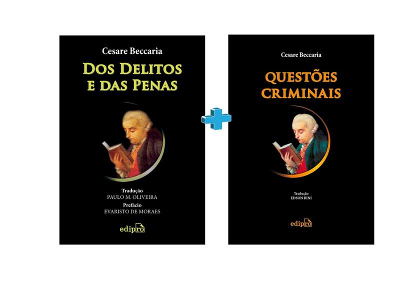 Imagem de Kit 2 Livros Cesare Beccaria Dos Delitos E Das Penas + Questões Criminais