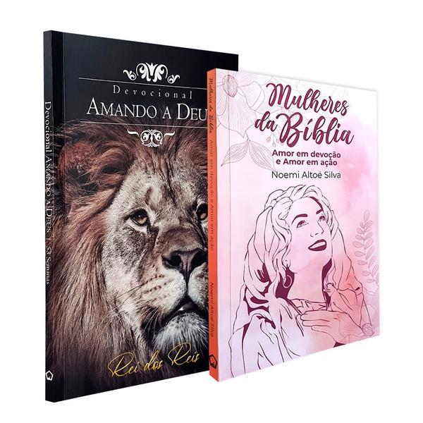 Imagem de Kit 2 Livros  Mulheres da Bíblia + Devocional Amando a Deus - Leão Rei dos Reis
